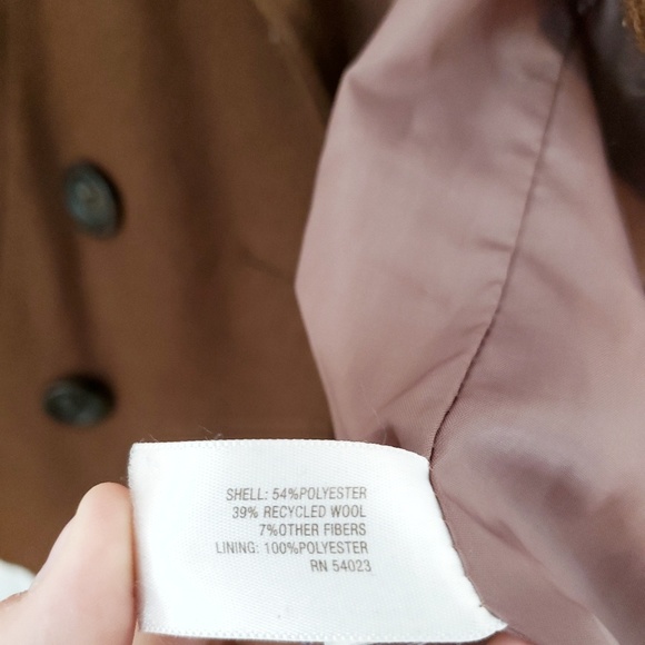 Chocolate Brown Pea Coat - Picture 7 of 7